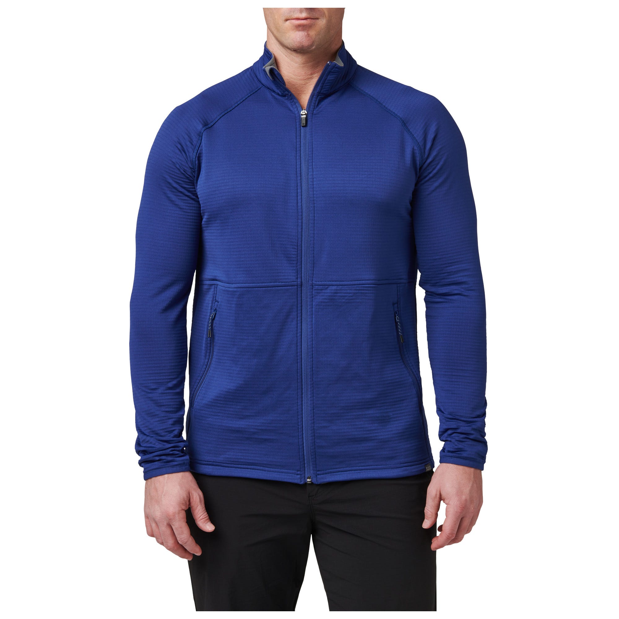 5.11 Tactical Stratos Full Zip tröja i Blue Mussel med hellång dragkedja
