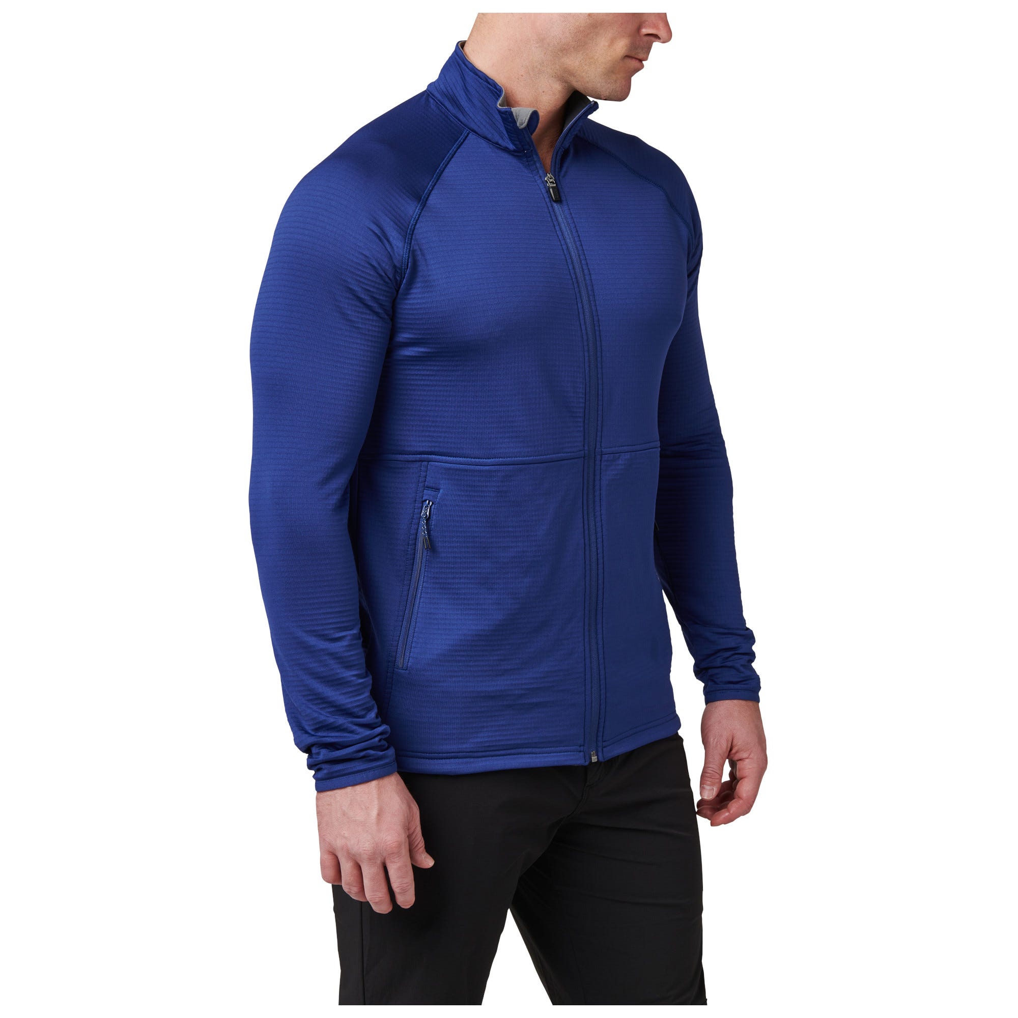 5.11 Tactical Stratos Full Zip tröja i Blue Mussel med hellång dragkedja