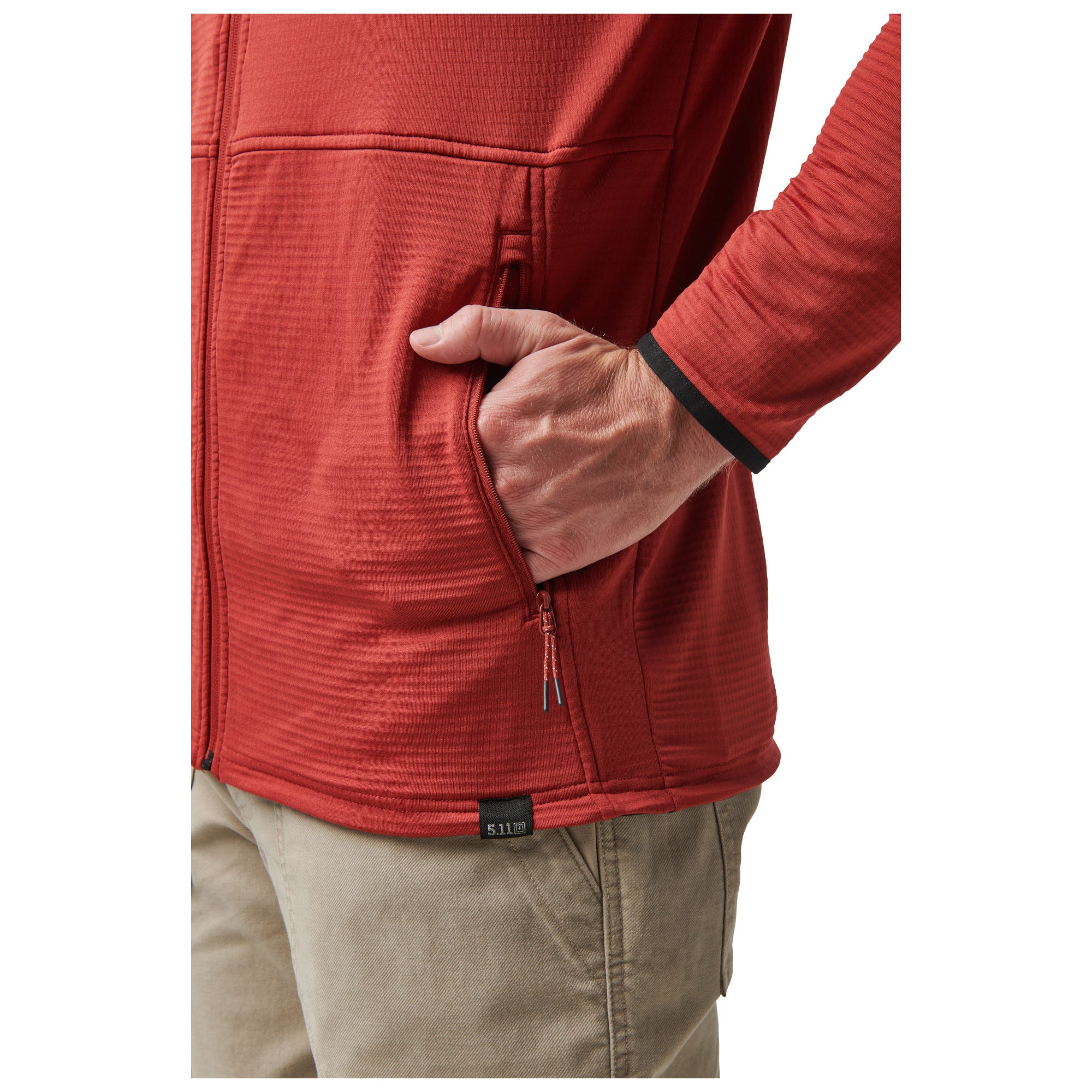 5.11 Tactical Stratos Full Zip tröja i Blue Mussel med hellång dragkedja