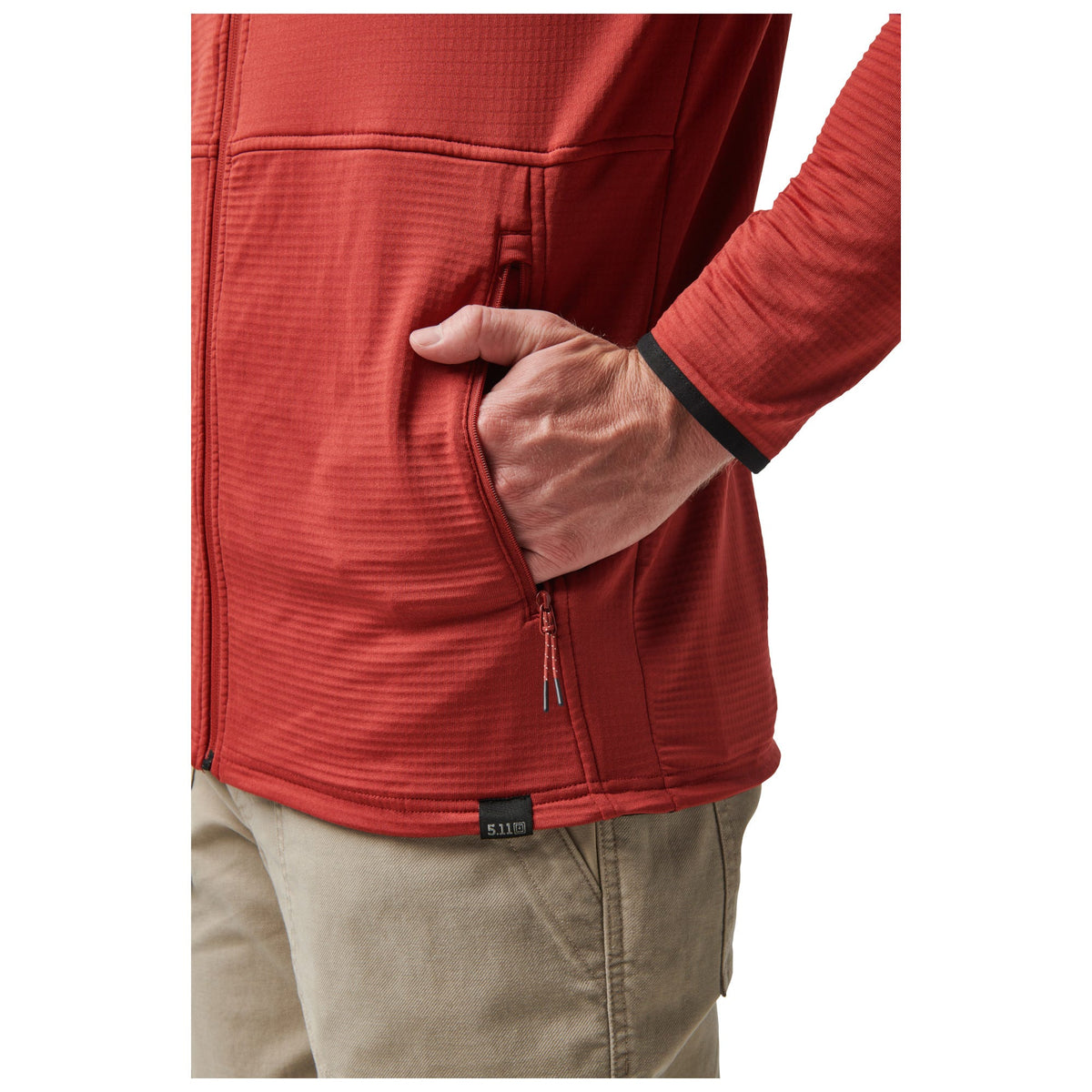 5.11 Tactical Stratos Full Zip tröja i Blue Mussel med hellång dragkedja