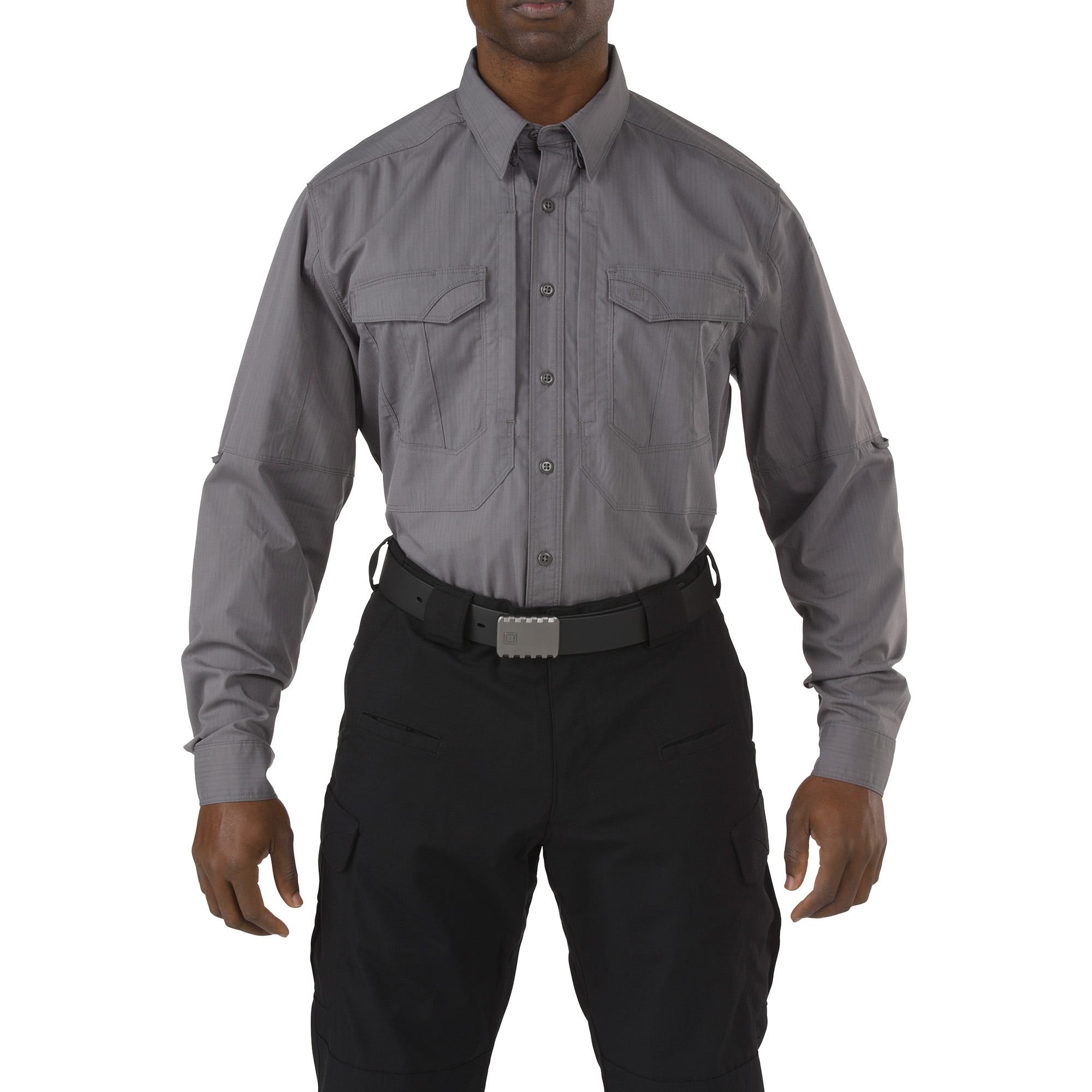 5.11 Stryke Long Sleeve Shirt i Storm, långärmad skjorta med pennfickor.