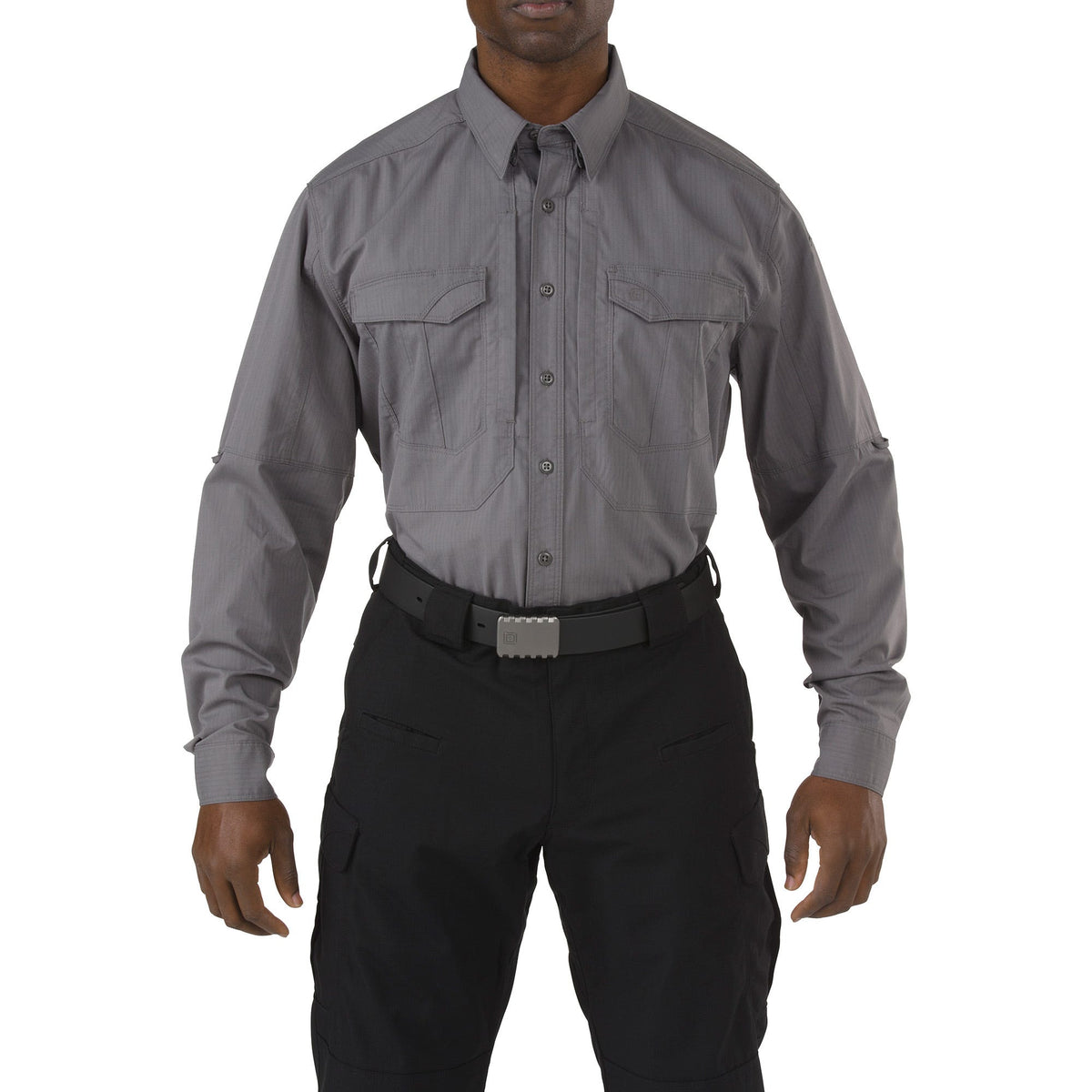 5.11 Stryke Long Sleeve Shirt i Storm, långärmad skjorta med pennfickor.