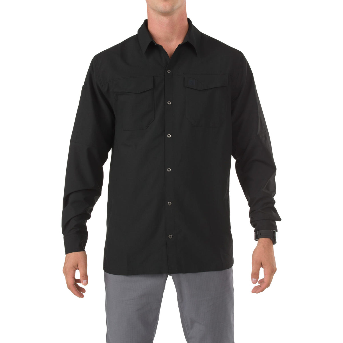 5.11 Tactical Freedom Flex Long Sleeve Shirt i Black, långärmad skjorta med utility-fickor