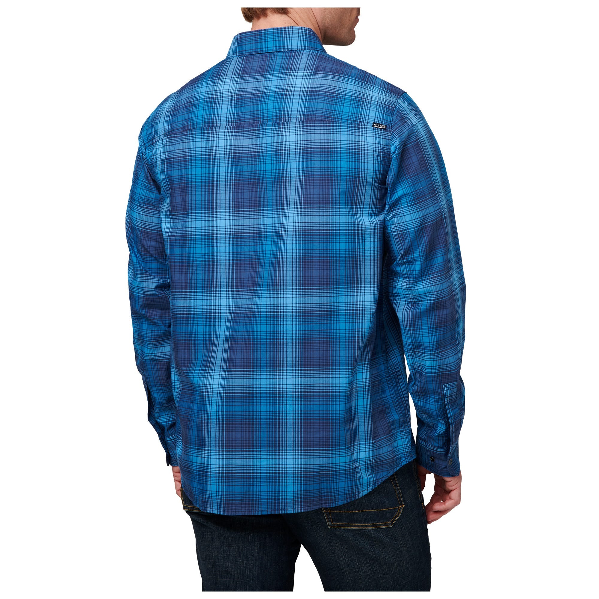 5.11 Igor Plaid Long Sleeve Shirt långärmad skjorta i Pacific Navy Plaid