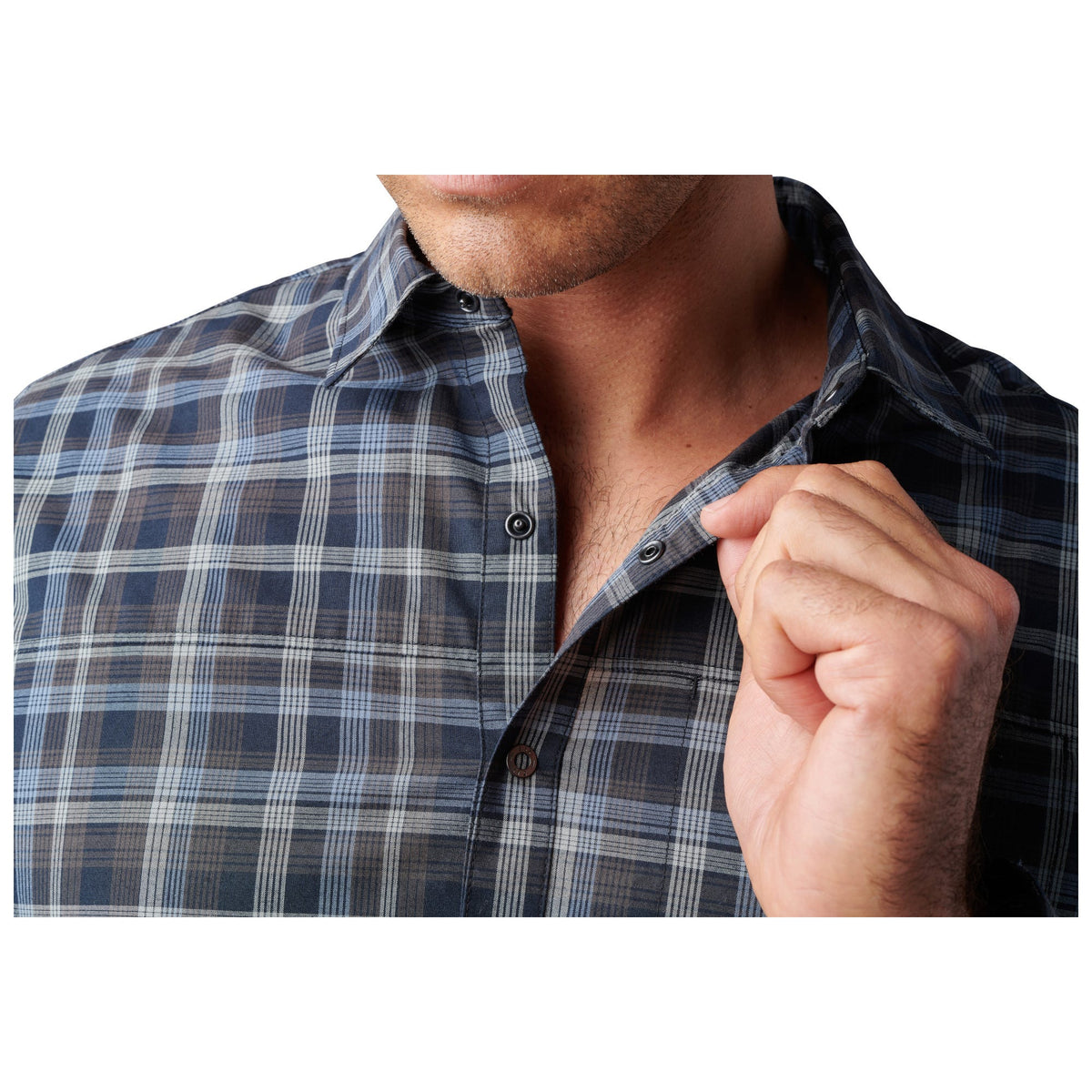 5.11 Igor Plaid Long Sleeve Shirt långärmad skjorta i Pacific Navy Plaid