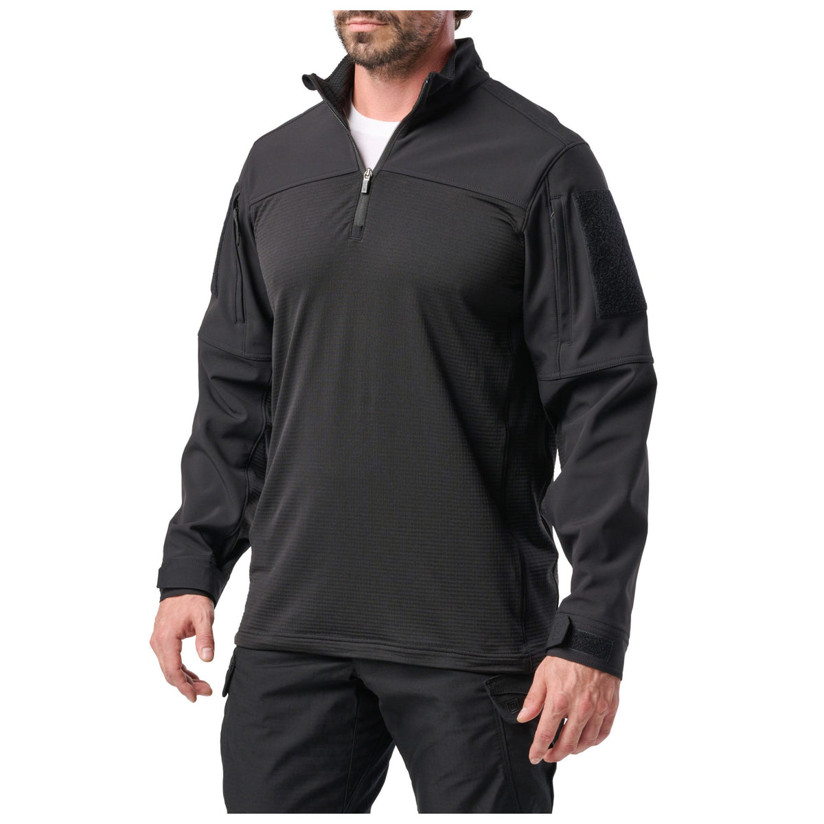5.11 Cold Weather Rapid Ops Shirt i Black med kvartslång dragkedja
