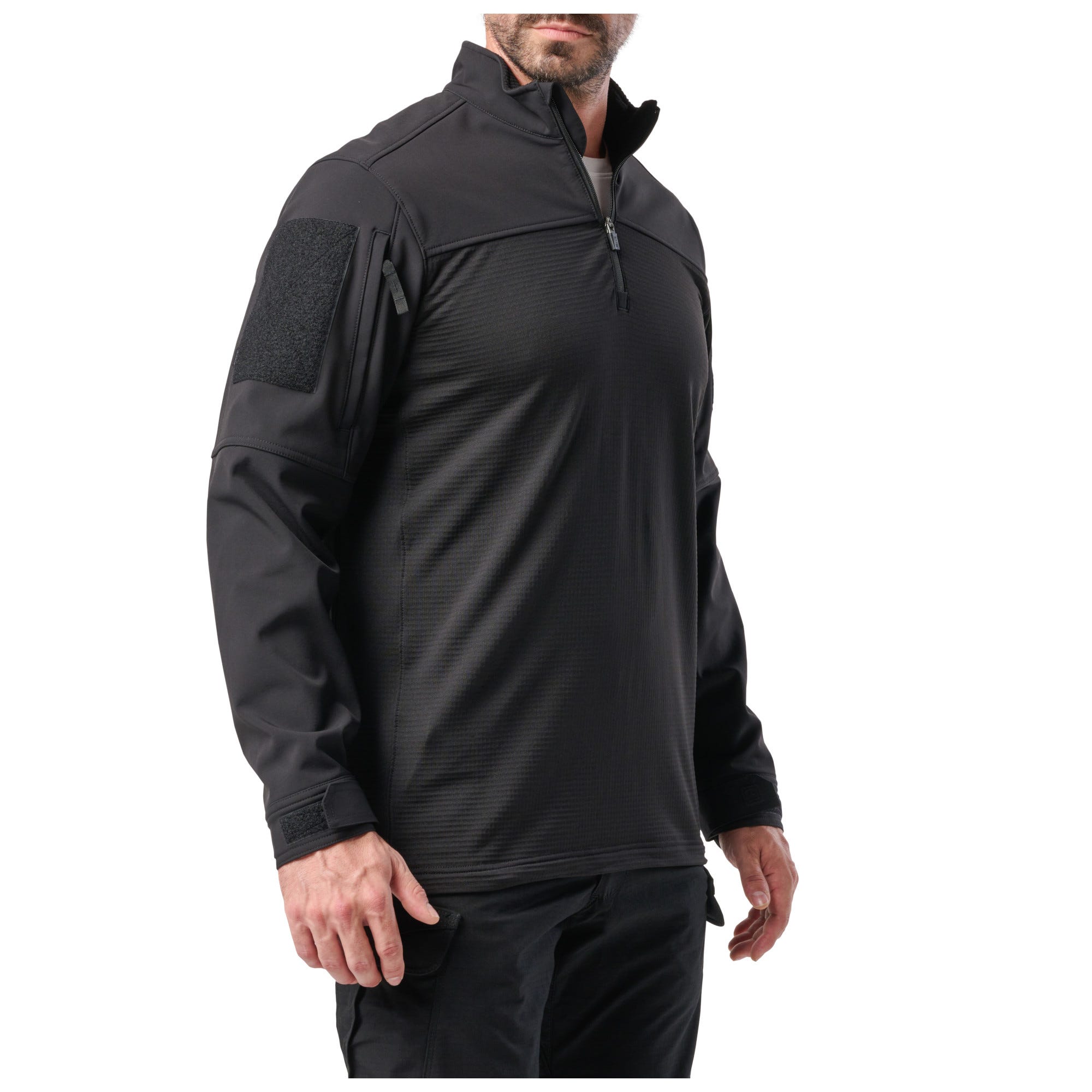 5.11 Cold Weather Rapid Ops Shirt i Black med kvartslång dragkedja