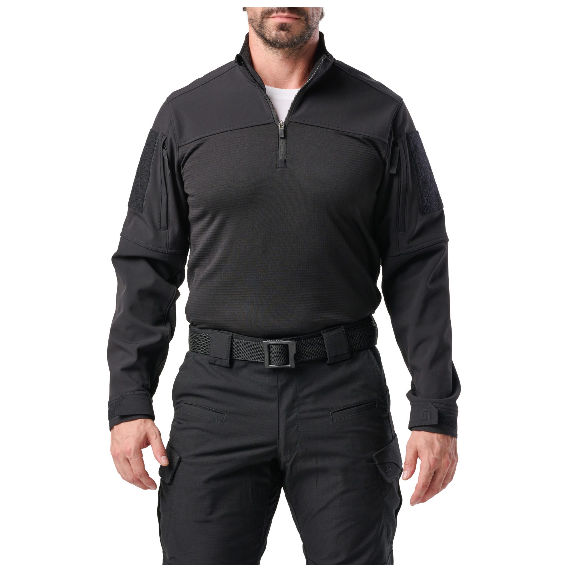 5.11 Cold Weather Rapid Ops Shirt i Black med kvartslång dragkedja