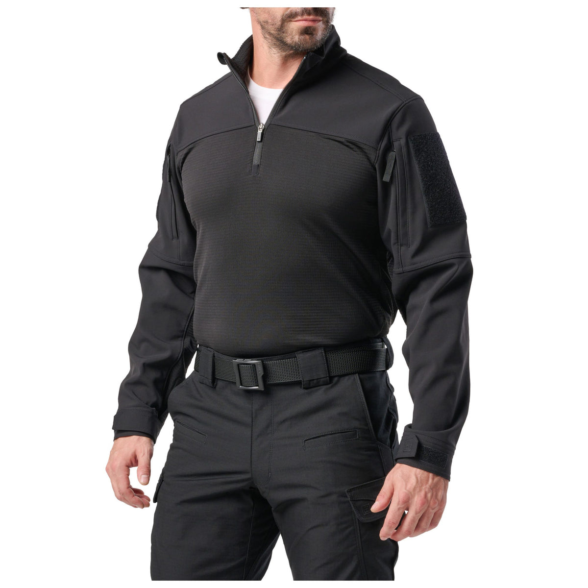 5.11 Cold Weather Rapid Ops Shirt i Black med kvartslång dragkedja