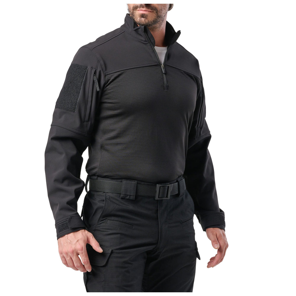 5.11 Cold Weather Rapid Ops Shirt i Black med kvartslång dragkedja