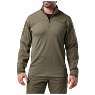 5.11 Cold Weather Rapid Ops Shirt i Ranger Green med kvartslång dragkedja