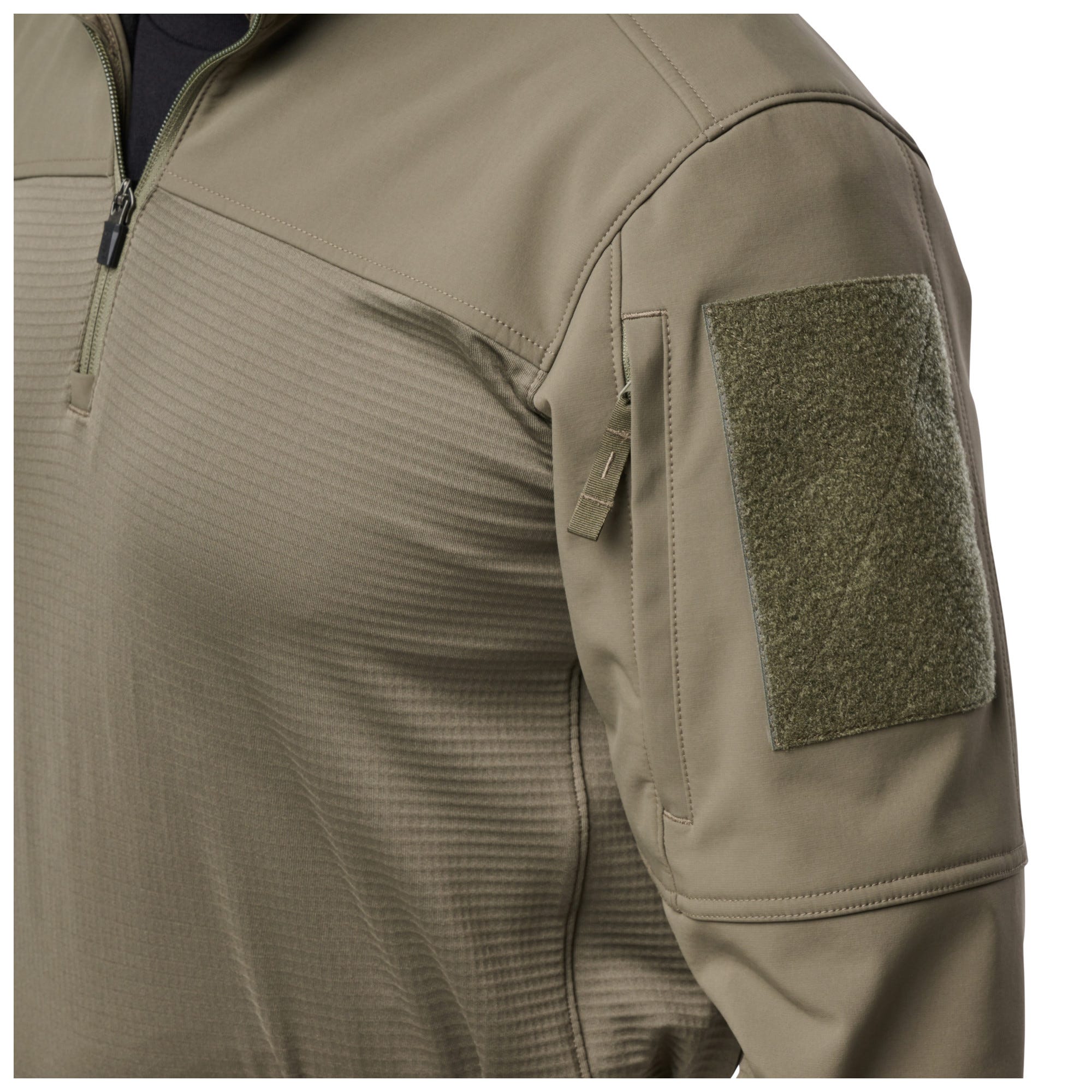 5.11 Cold Weather Rapid Ops Shirt i Ranger Green med kvartslång dragkedja