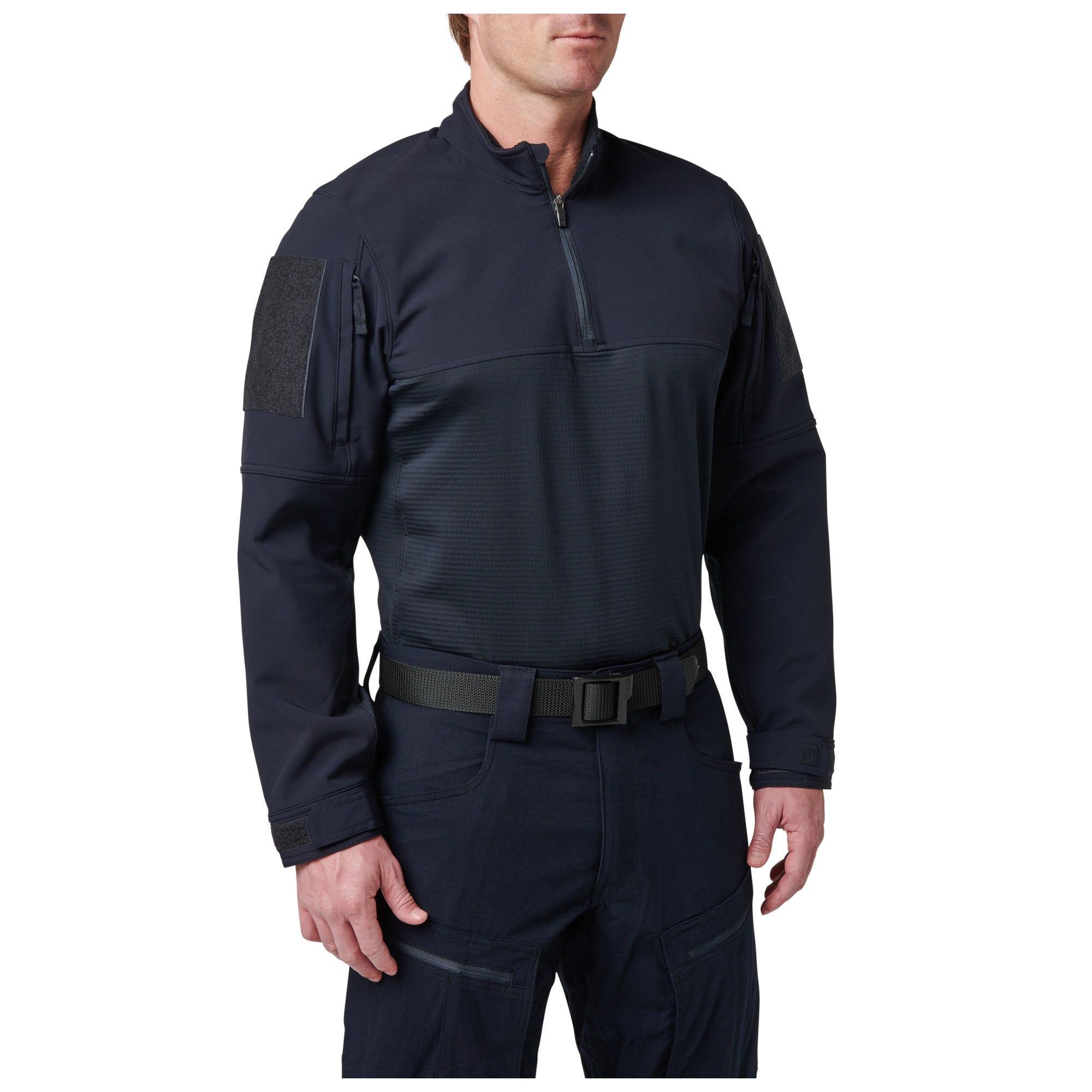 5.11 Cold Weather Rapid Ops Shirt i Dark Navy med kvartslång dragkedja