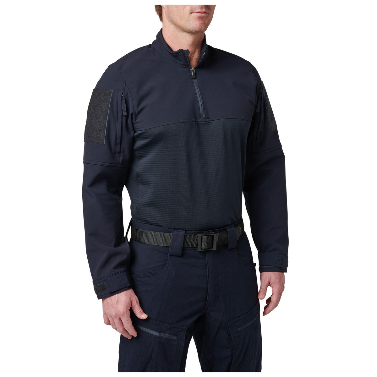 5.11 Cold Weather Rapid Ops Shirt i Dark Navy med kvartslång dragkedja