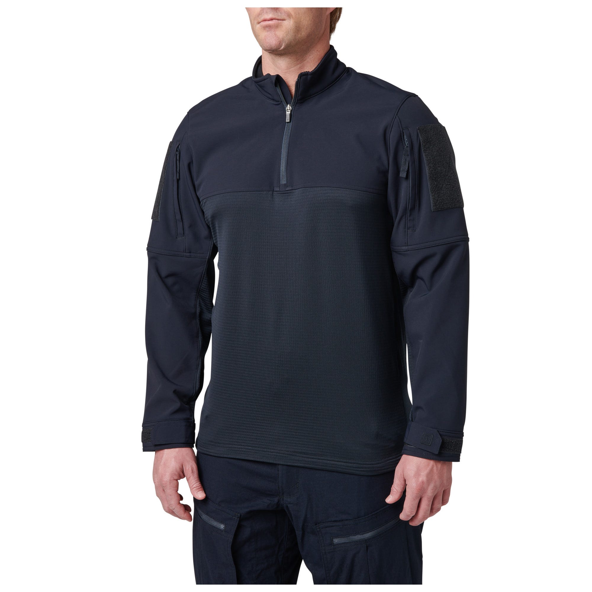 5.11 Cold Weather Rapid Ops Shirt i Dark Navy med kvartslång dragkedja