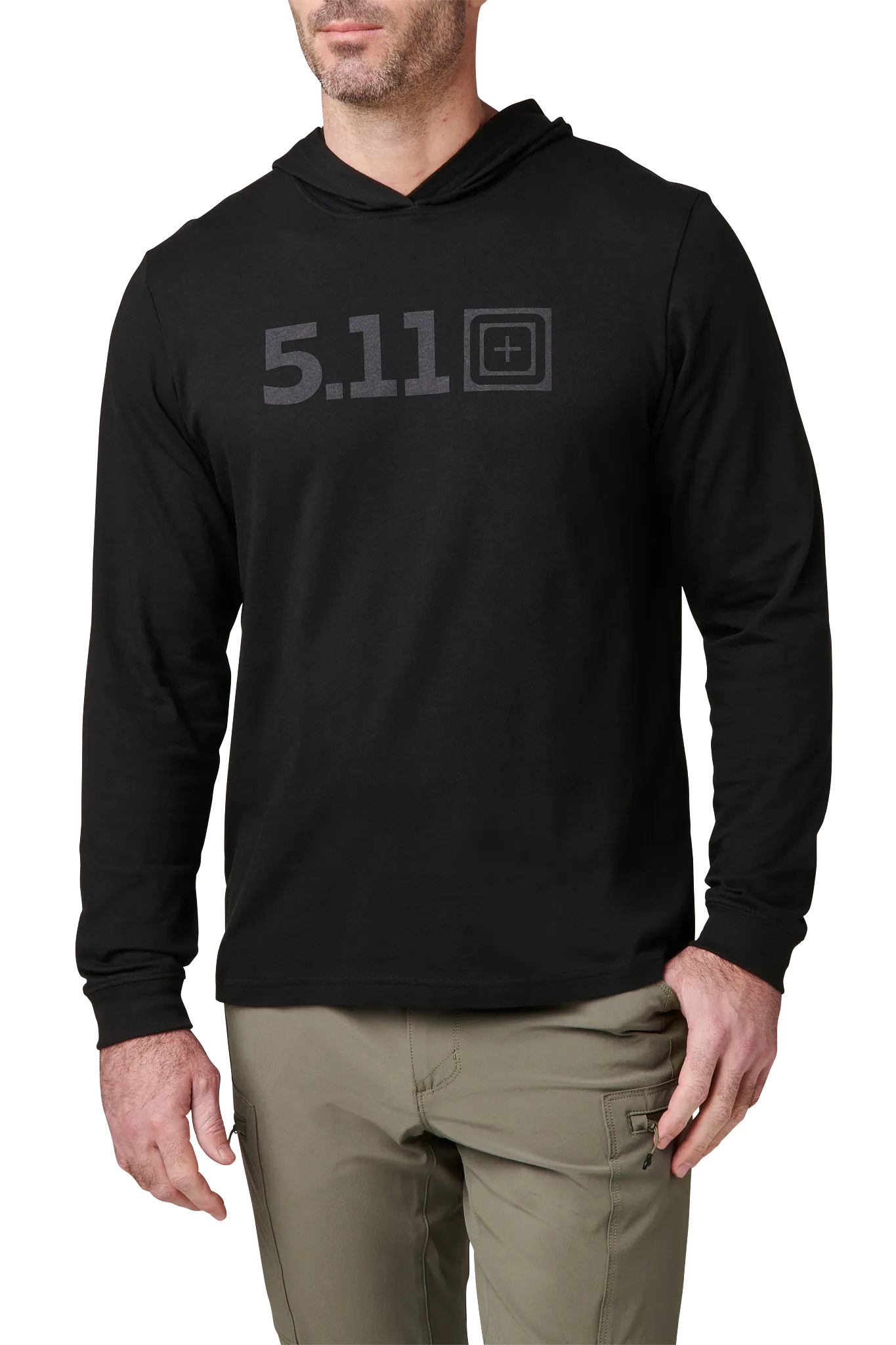 5.11 Hooded Long Sleeve Tee med huva i Black