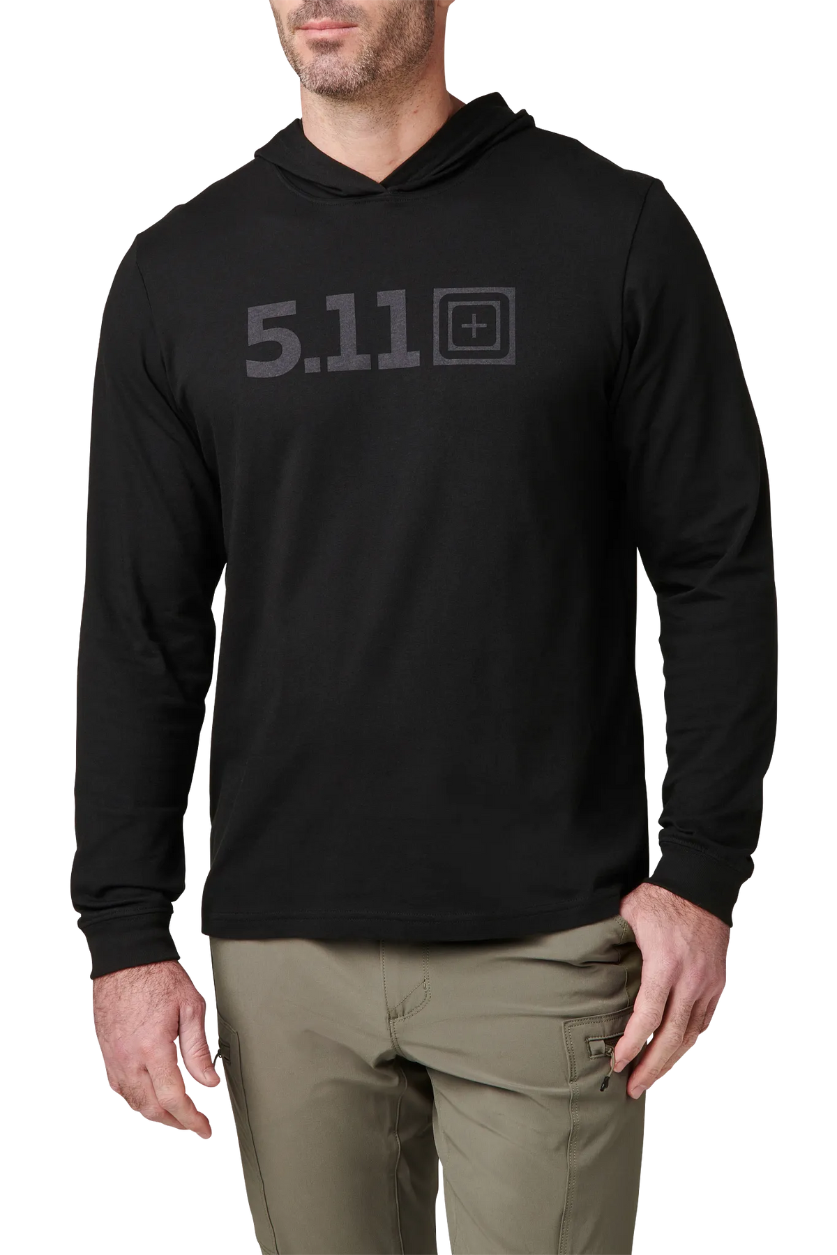 5.11 Hooded Long Sleeve Tee med huva i Black