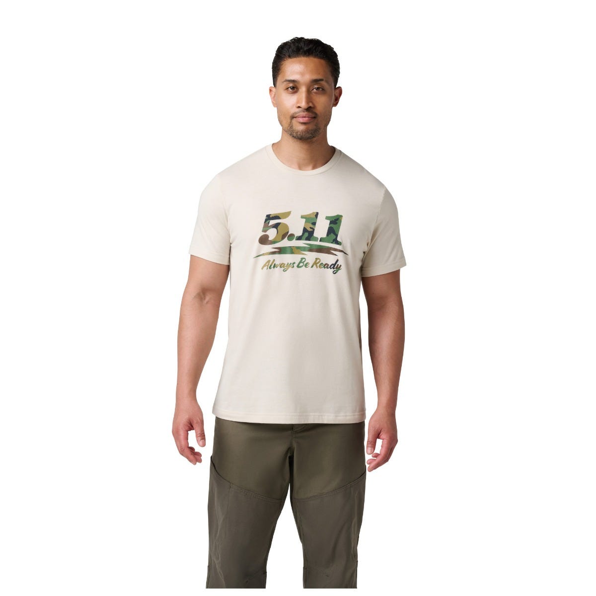 5.11 Tactical Woodland Moto Logo kortärmad t-shirt i Sand Dune