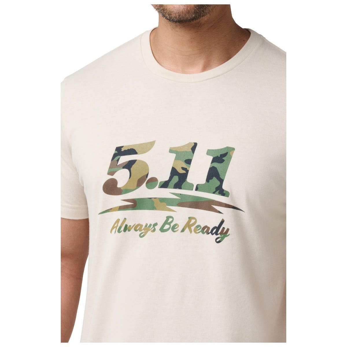 5.11 Tactical Woodland Moto Logo kortärmad t-shirt i Sand Dune