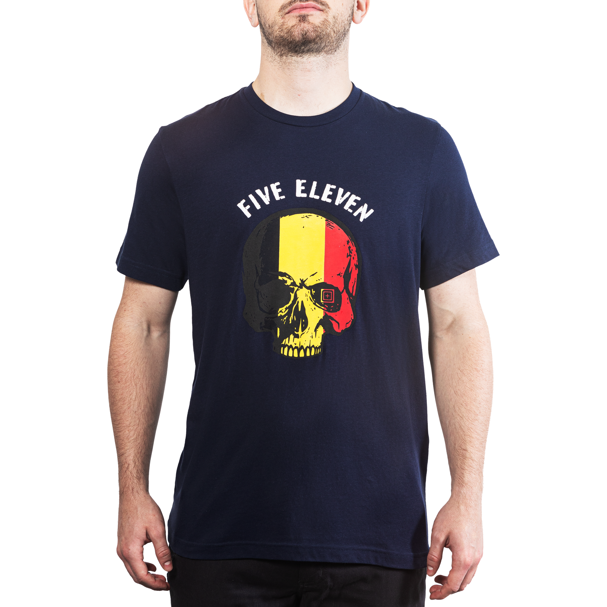 5.11 Patriotic Skull Tee Belgium, kortärmad herr-T-shirt i Pacific Navy