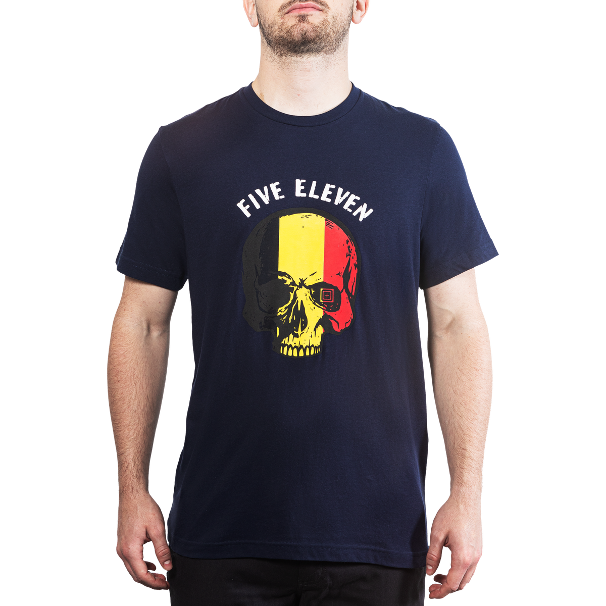 5.11 Patriotic Skull Tee Belgium, kortärmad herr-T-shirt i Pacific Navy