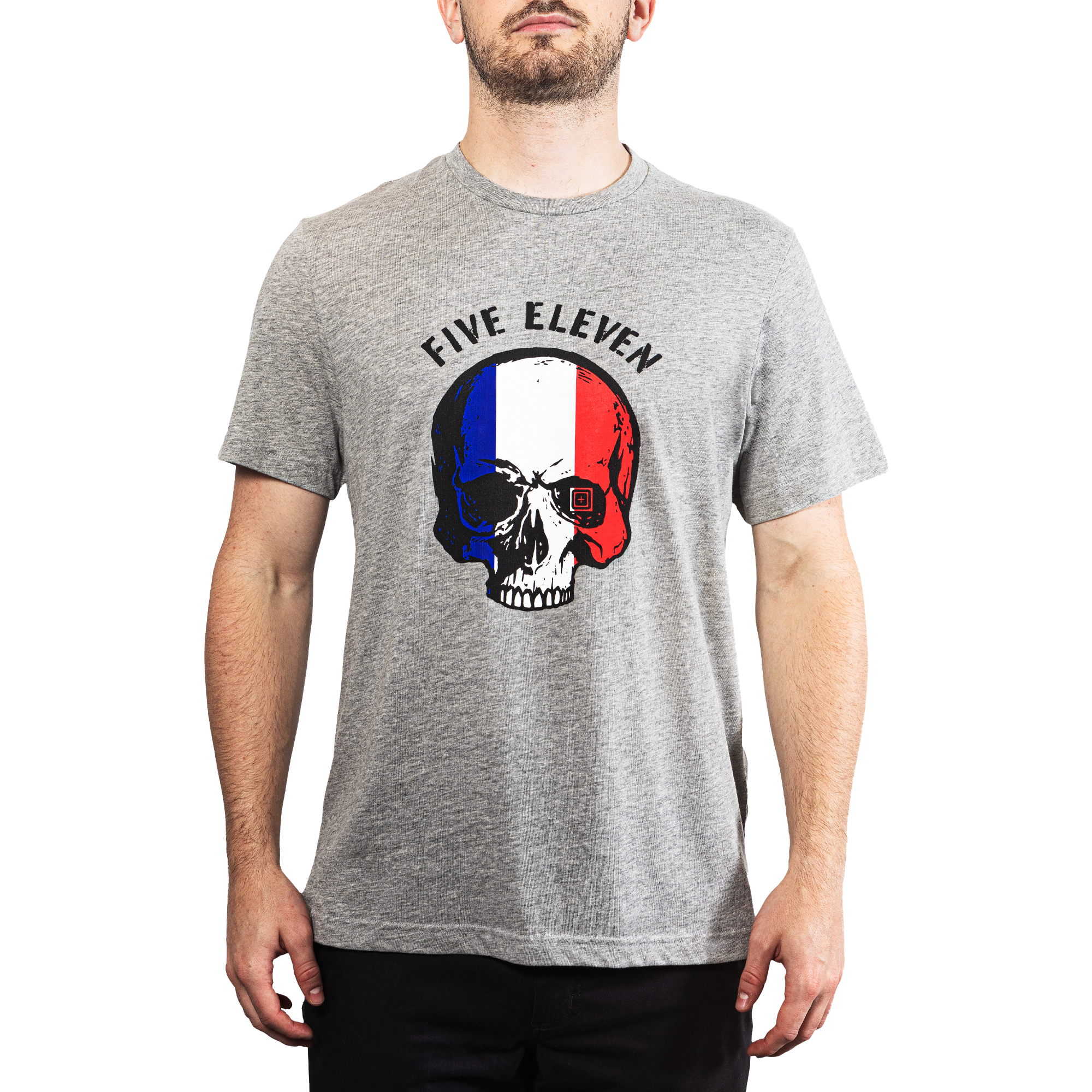 5.11 Patriotic Skull Tee France T-shirt i Heather Gray