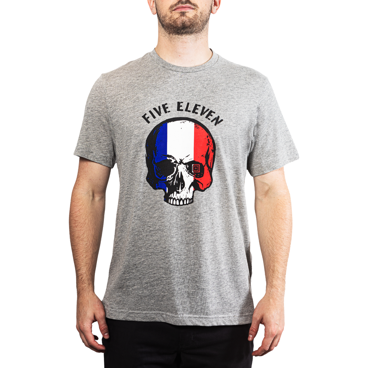 5.11 Patriotic Skull Tee France T-shirt i Heather Gray