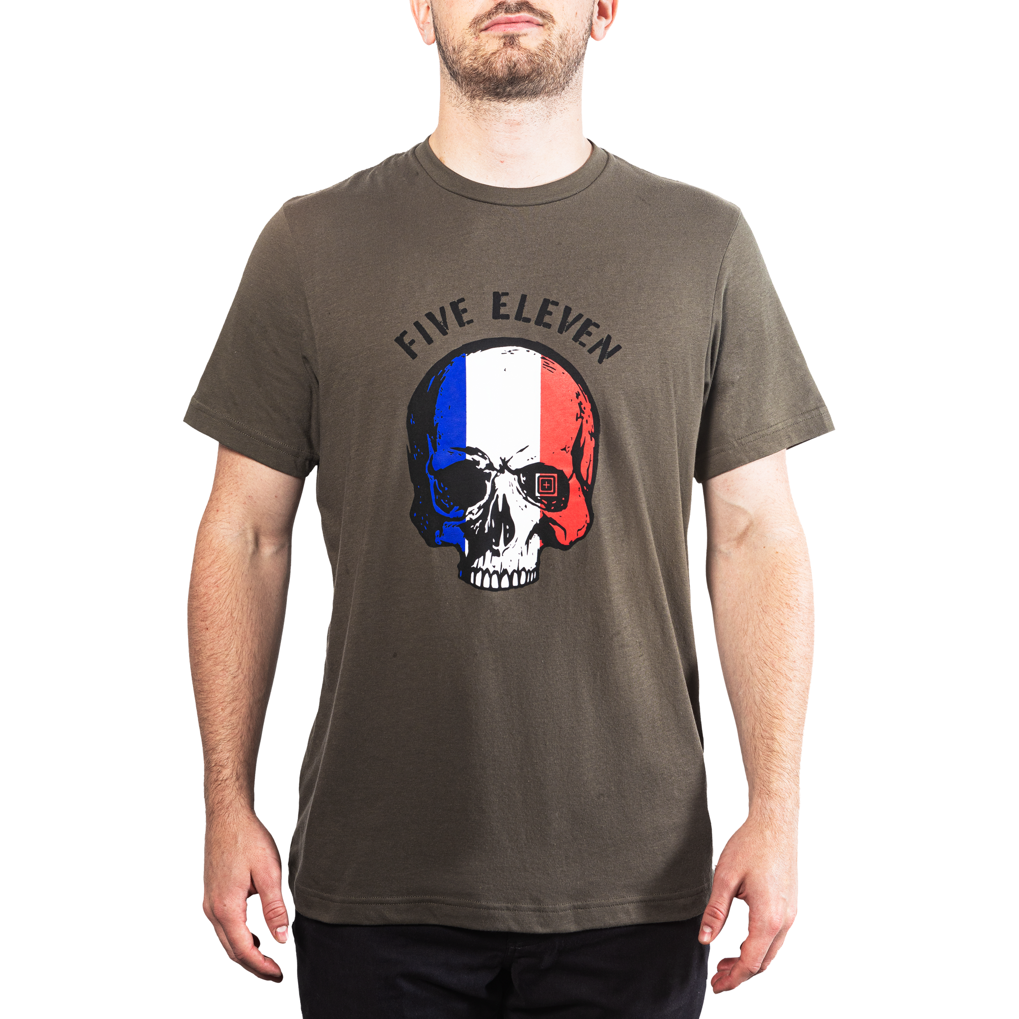 5.11 Patriotic Skull Tee France T-shirt i Ranger Green
