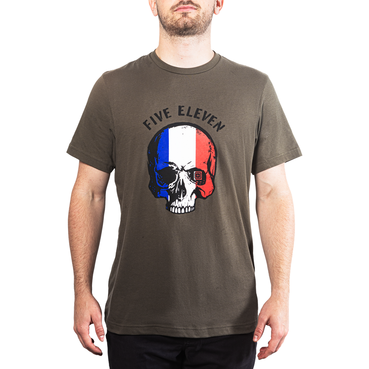 5.11 Patriotic Skull Tee France T-shirt i Ranger Green
