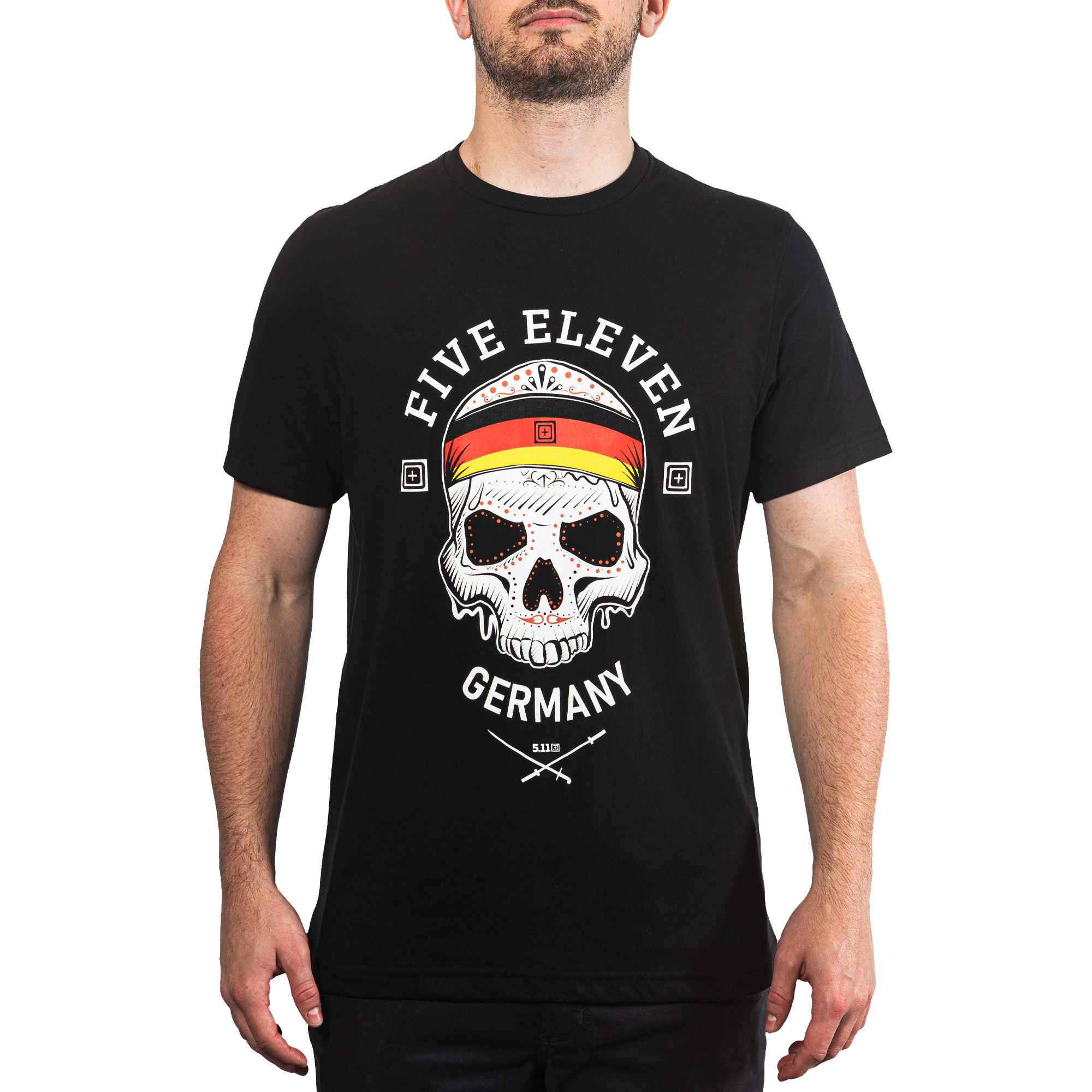 5.11 Decorated Skull Tee Germany T-shirt med dödskallemotiv i Black