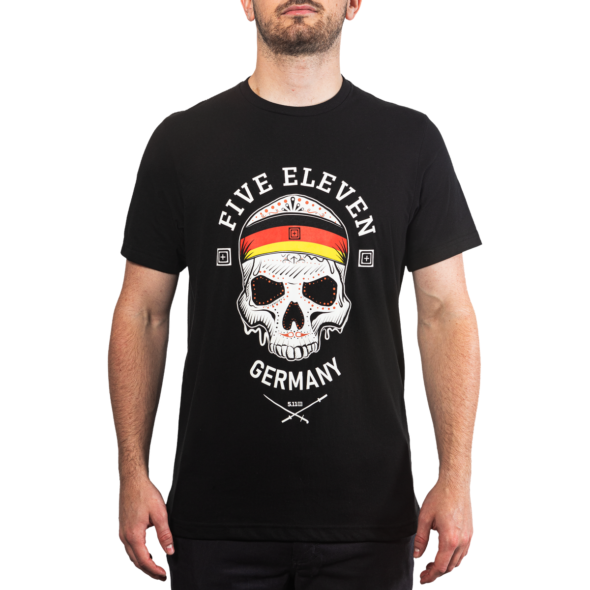 5.11 Decorated Skull Tee Germany T-shirt med dödskallemotiv i Black