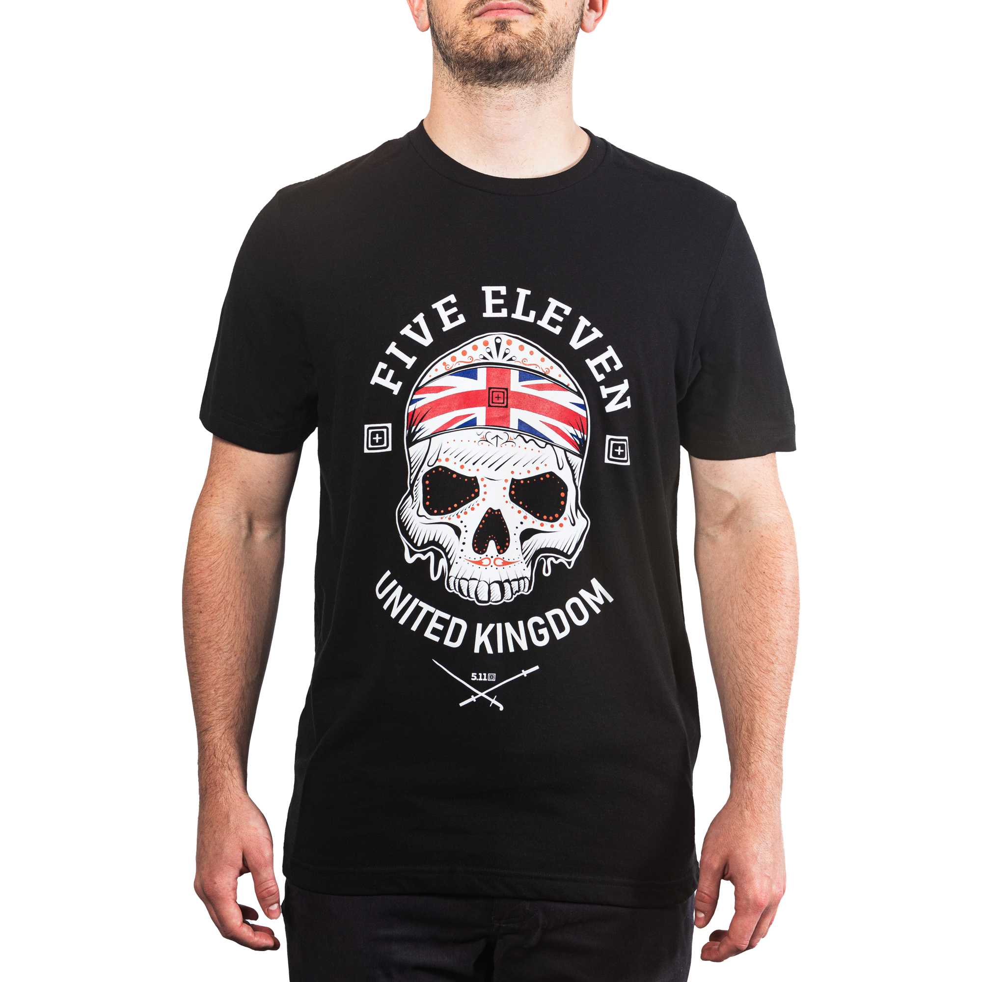 5.11 Decorated Skull Tee United Kingdom T-shirt i Black med dekorerat dödskallemotiv
