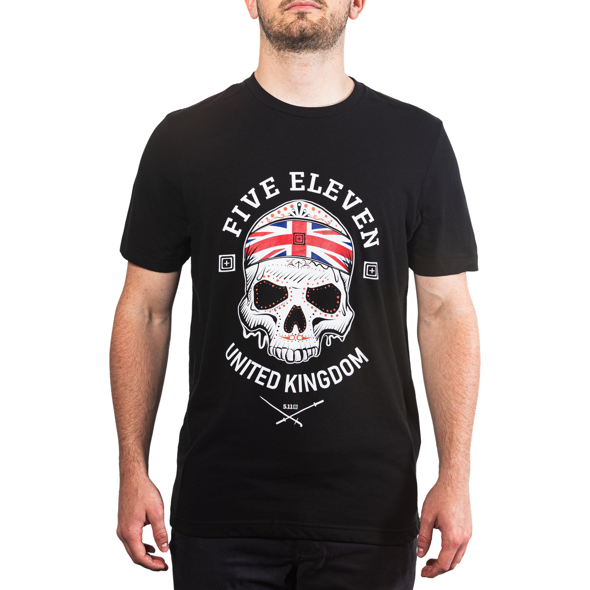 5.11 Decorated Skull Tee United Kingdom T-shirt i Black med dekorerat dödskallemotiv