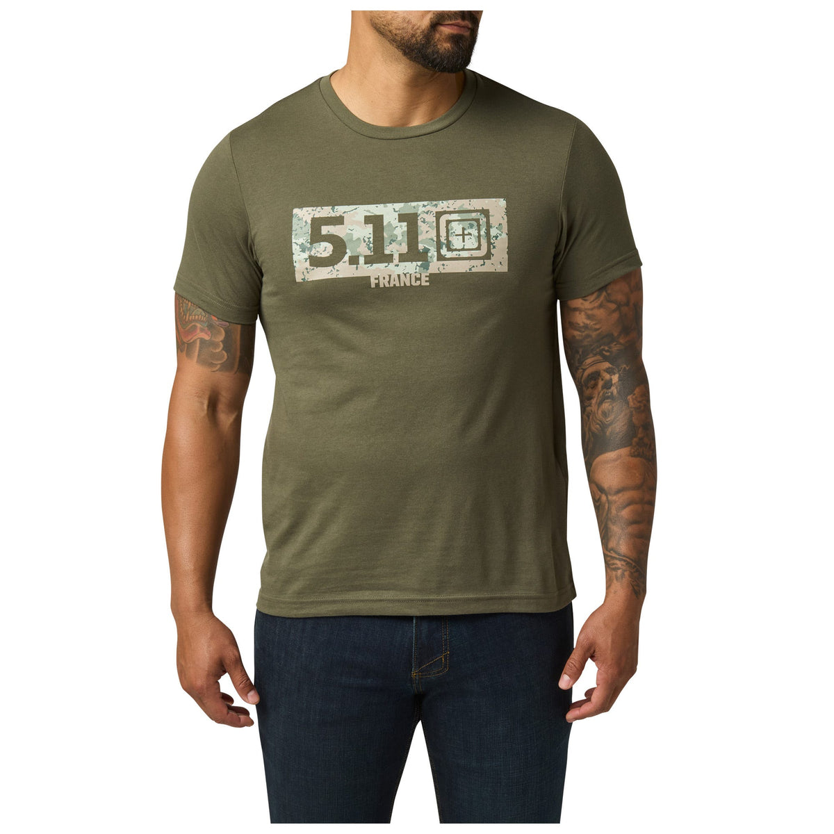 5.11 Tactical Camo Fill France Tee T-shirt i Ranger Green