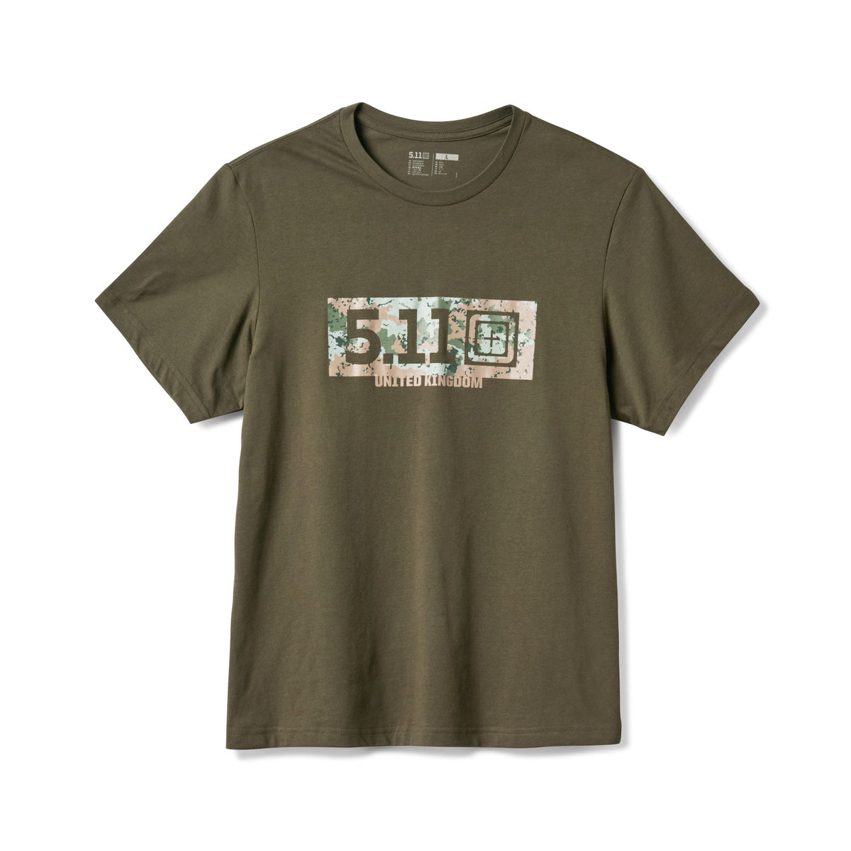 5.11 Camo Fill United Kingdom Tee T-shirt i Ranger Green med kamouflagemotiv