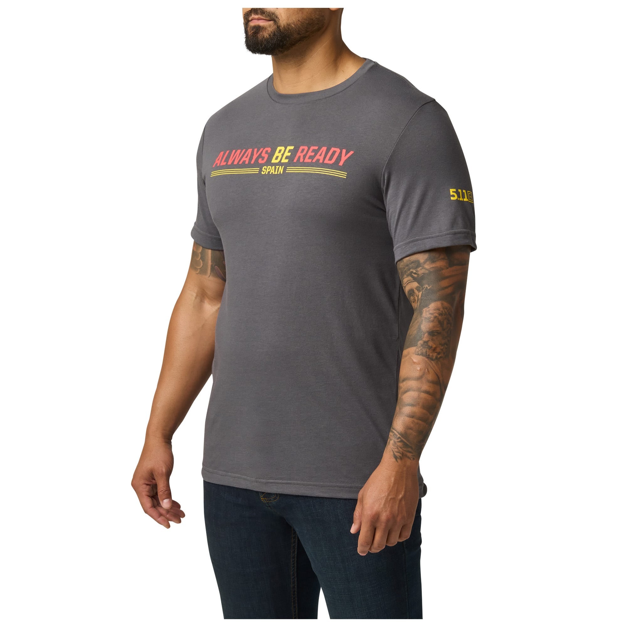 5.11 Always Be Ready Spain Tee i Flint med grafiskt Spanieninspirerat motiv