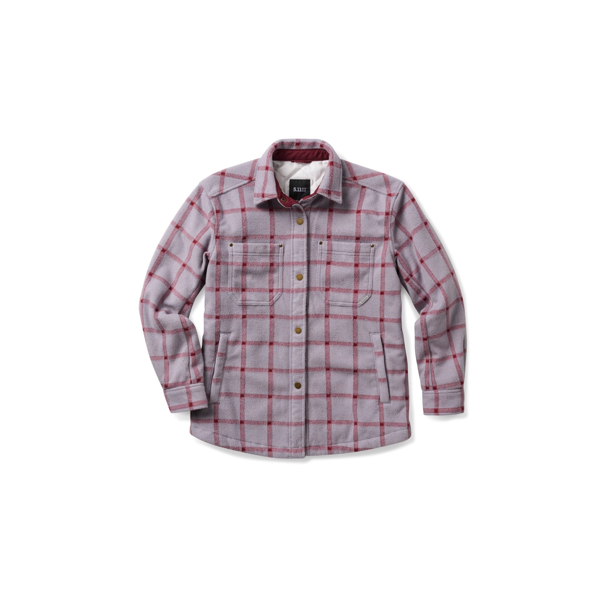 5.11 Tactical Women's Carmen Shirt Jacket i Lilac Grey Plaid, skjortjacka för dam