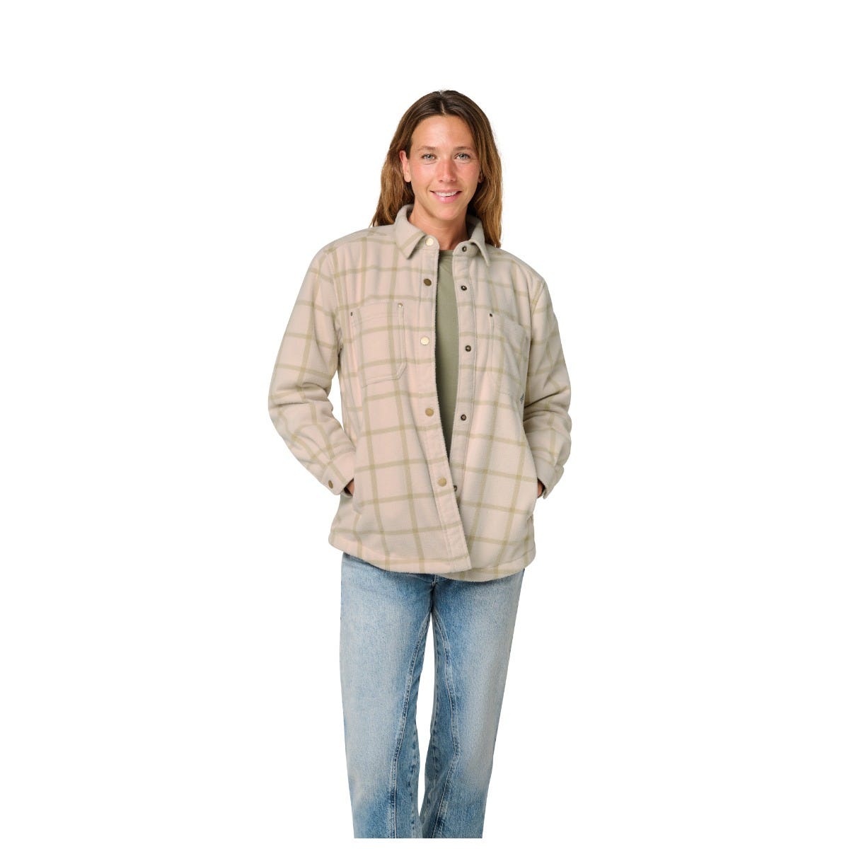 5.11 Tactical Women's Carmen Shirt Jacket i Sand Dune Plaid, skjortjacka för dam