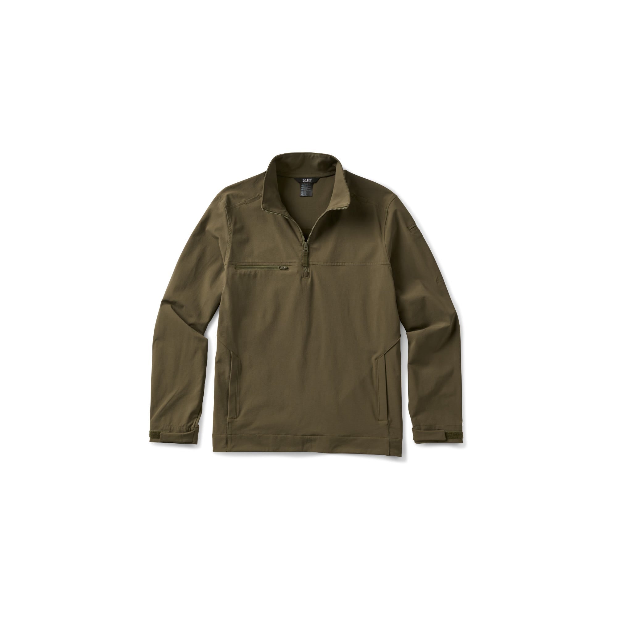 5.11 Tactical Softshell Job Shirt 1/4 Zip i Ranger Green, softshelltröja med kvartsdragkedja.