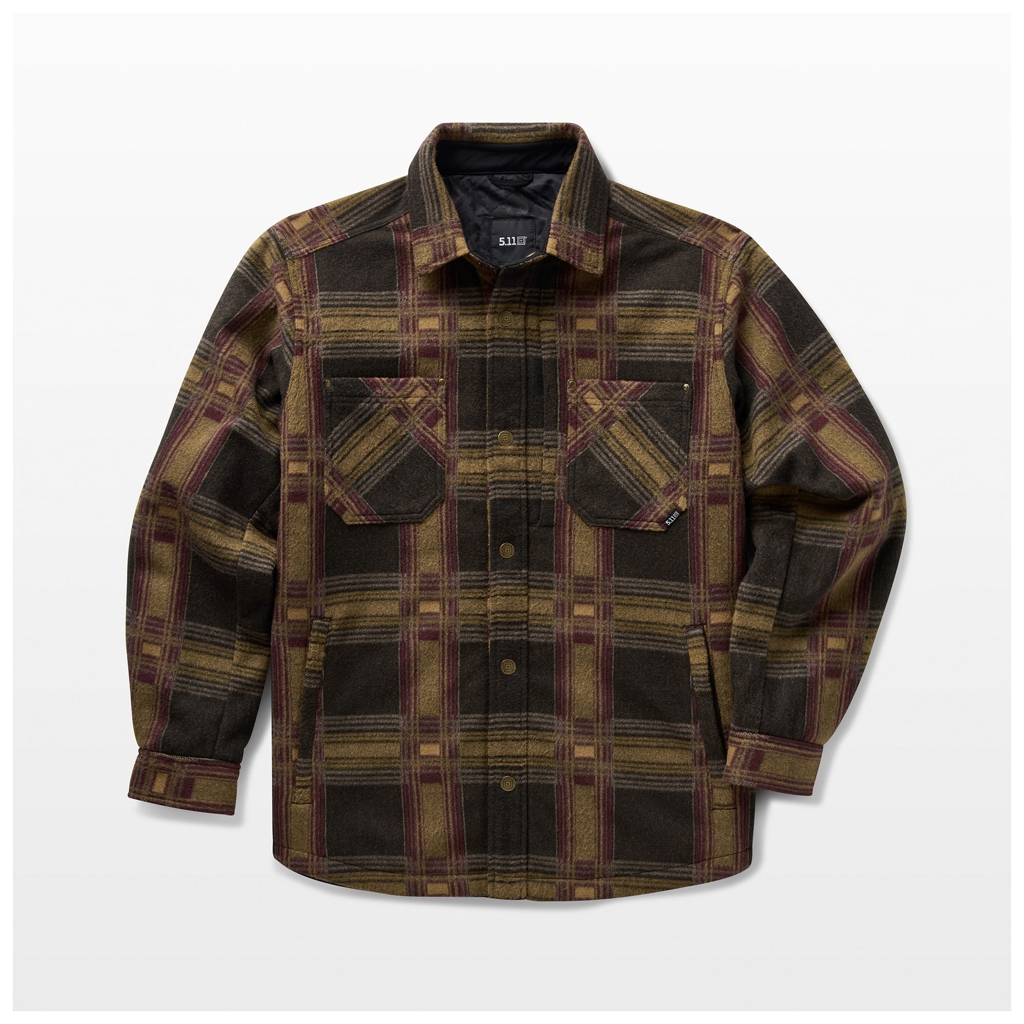 5.11 Tactical Frontier Shirt Jacket Black Plaid, skjortjacka