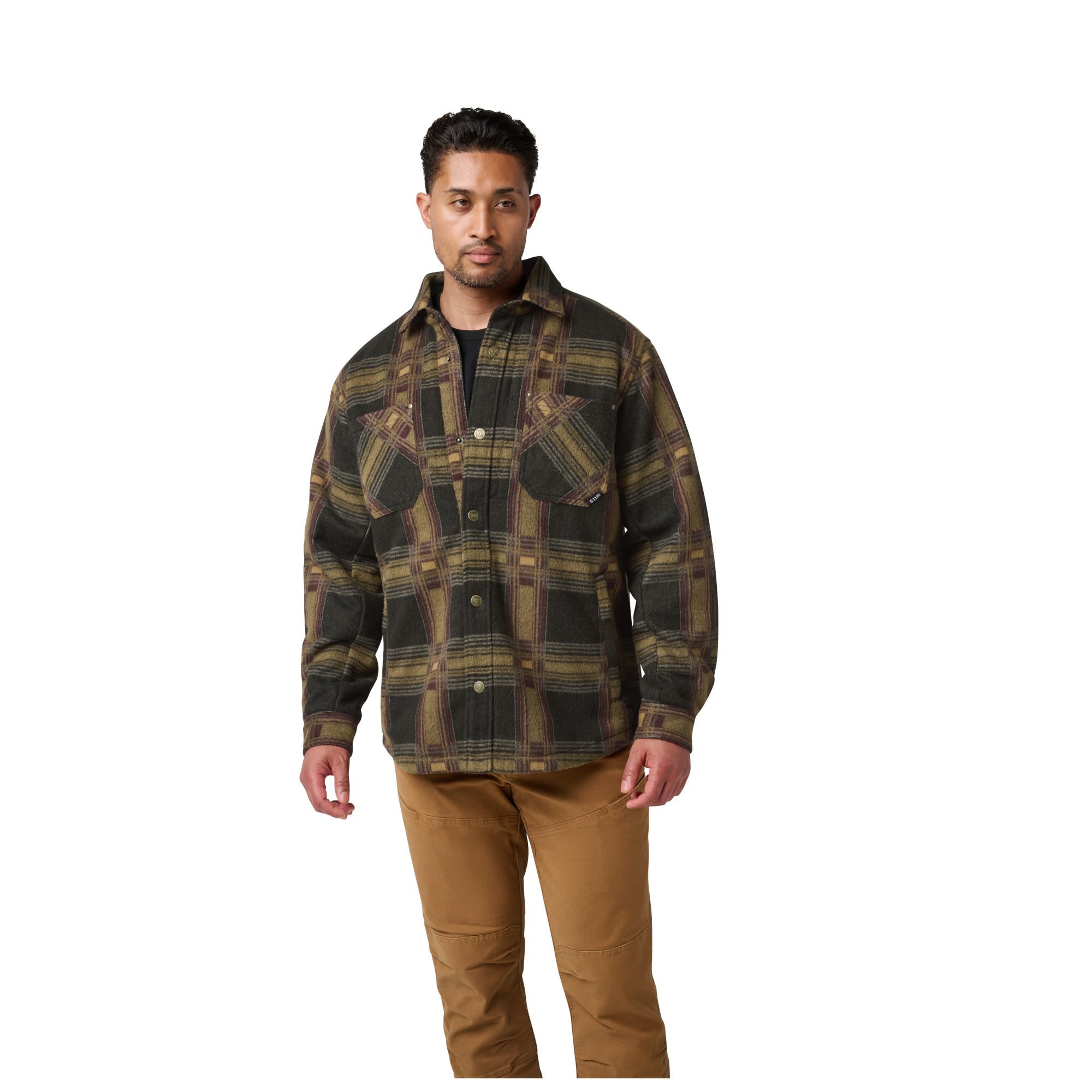 5.11 Tactical Frontier Shirt Jacket Black Plaid, skjortjacka