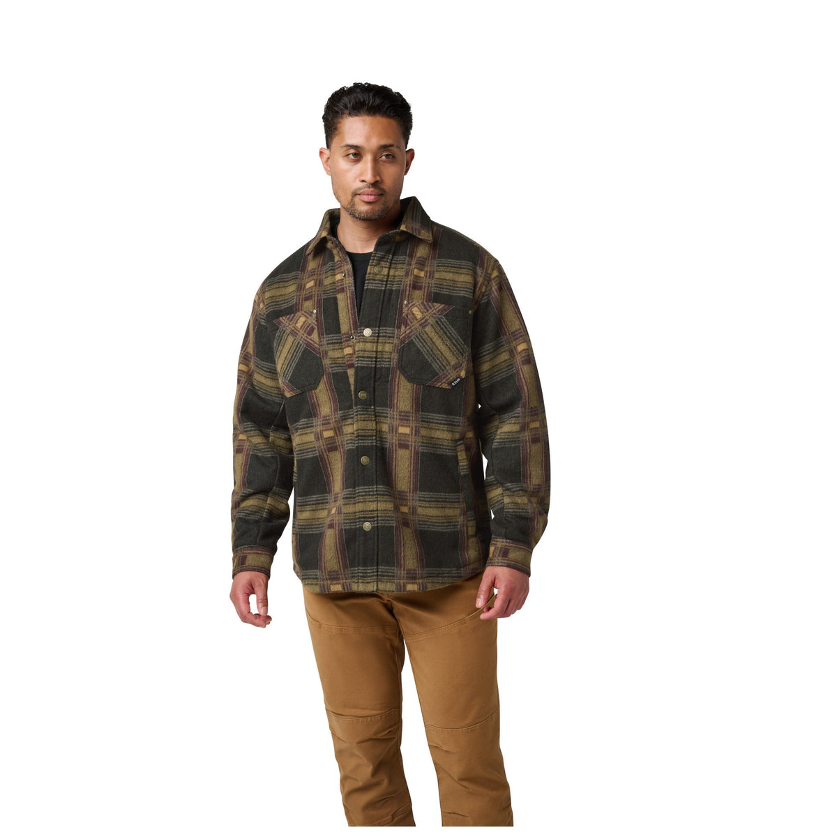5.11 Tactical Frontier Shirt Jacket Black Plaid, skjortjacka