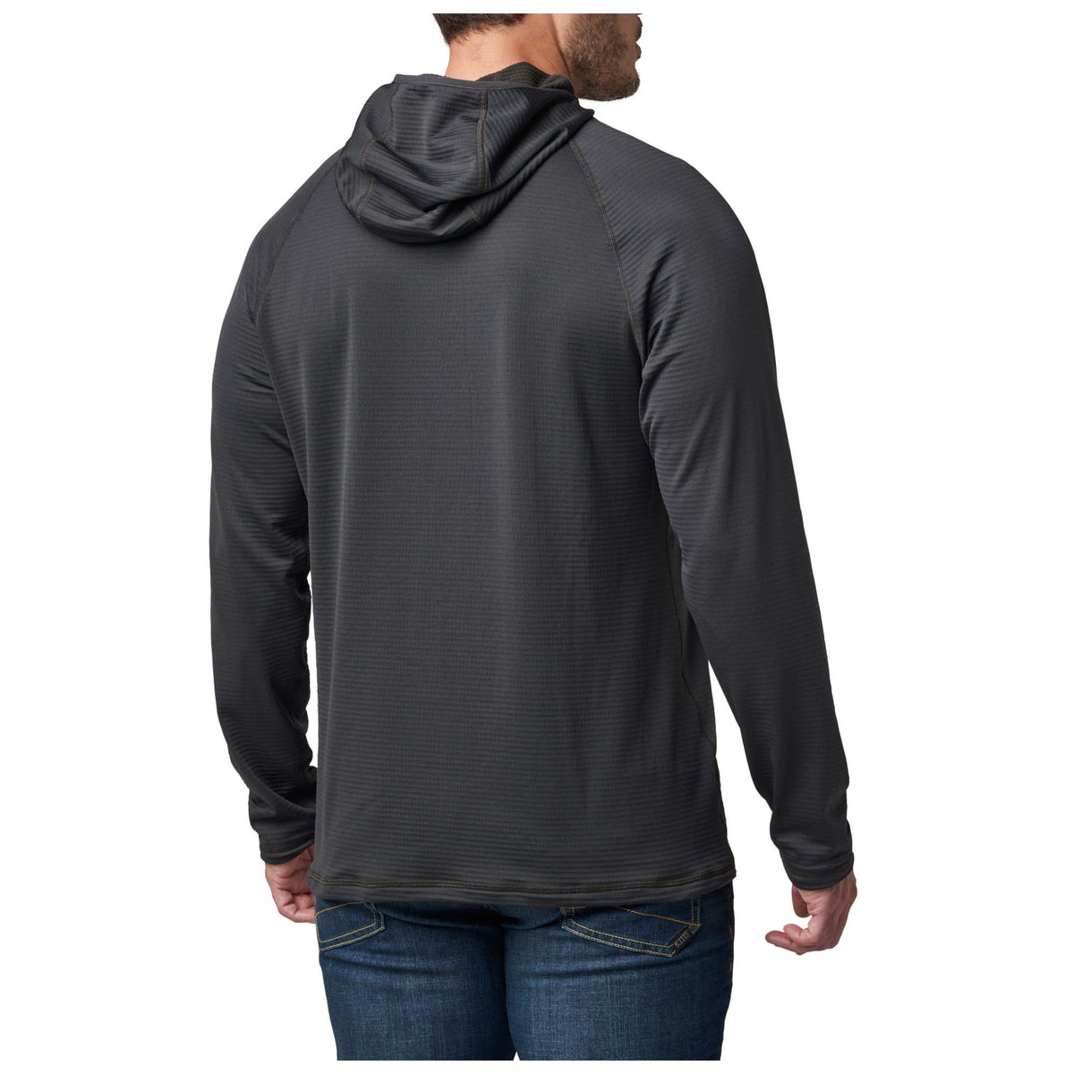5.11 Stratos Long Sleeve Hoodie i Volcanic, långärmad huvtröja med formad huva