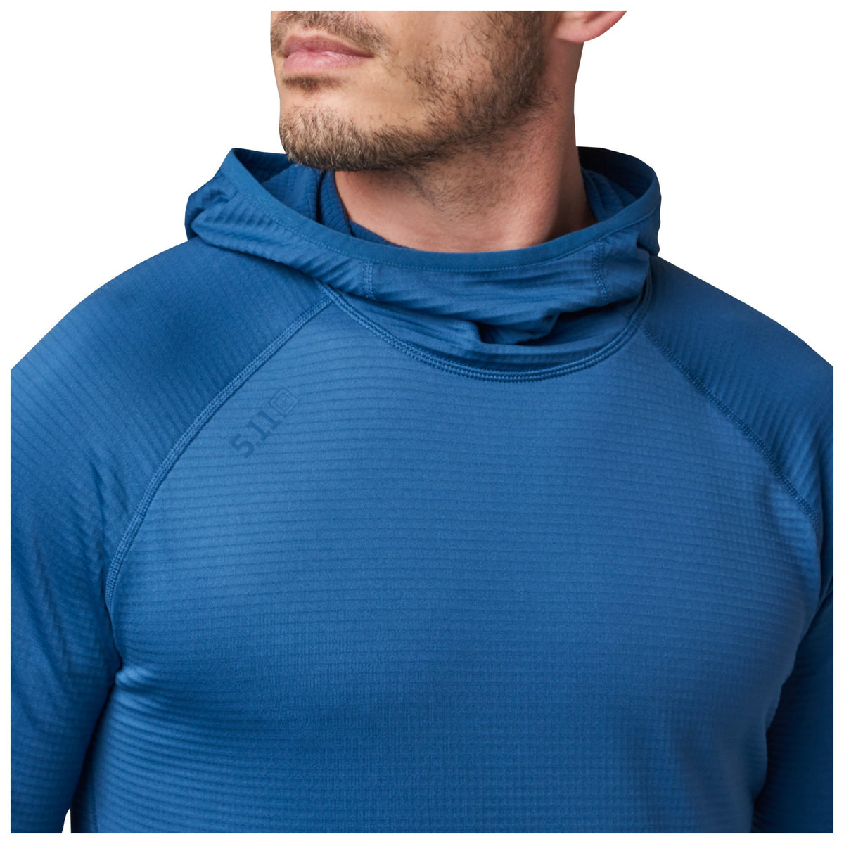 5.11 Stratos Long Sleeve Hoodie i Volcanic, långärmad huvtröja med formad huva