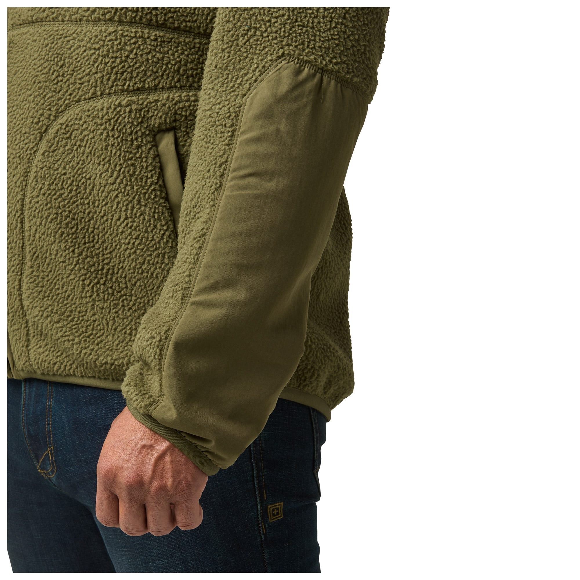 5.11 HQ Tech Fleece Jacket i Black med handfickor och bröstficka