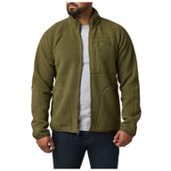 5.11 HQ Tech Fleece Jacket i Field Green med handfickor och bröstficka