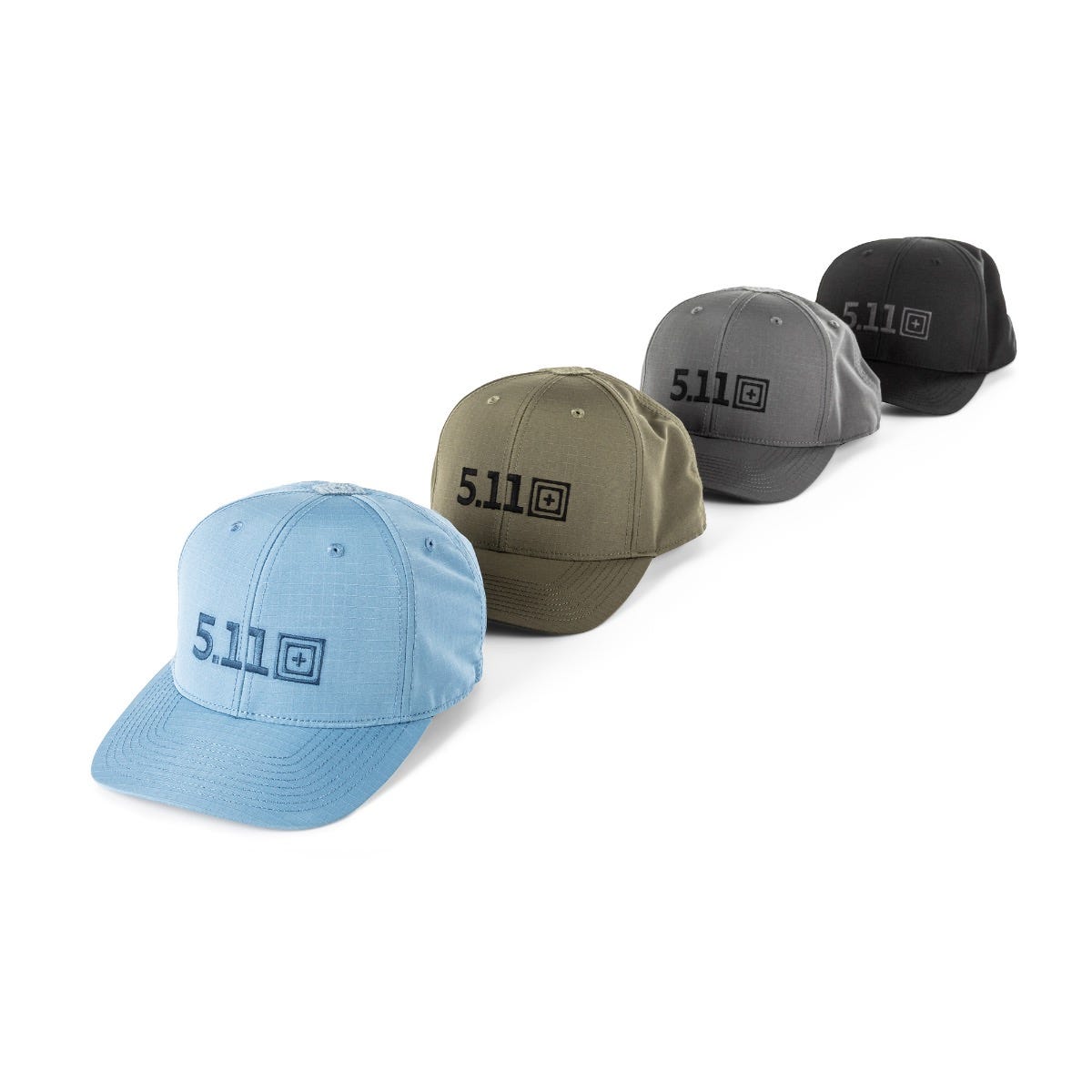 5.11 Tactical Logo Cap i Black med böjd skärm och broderad logotyp