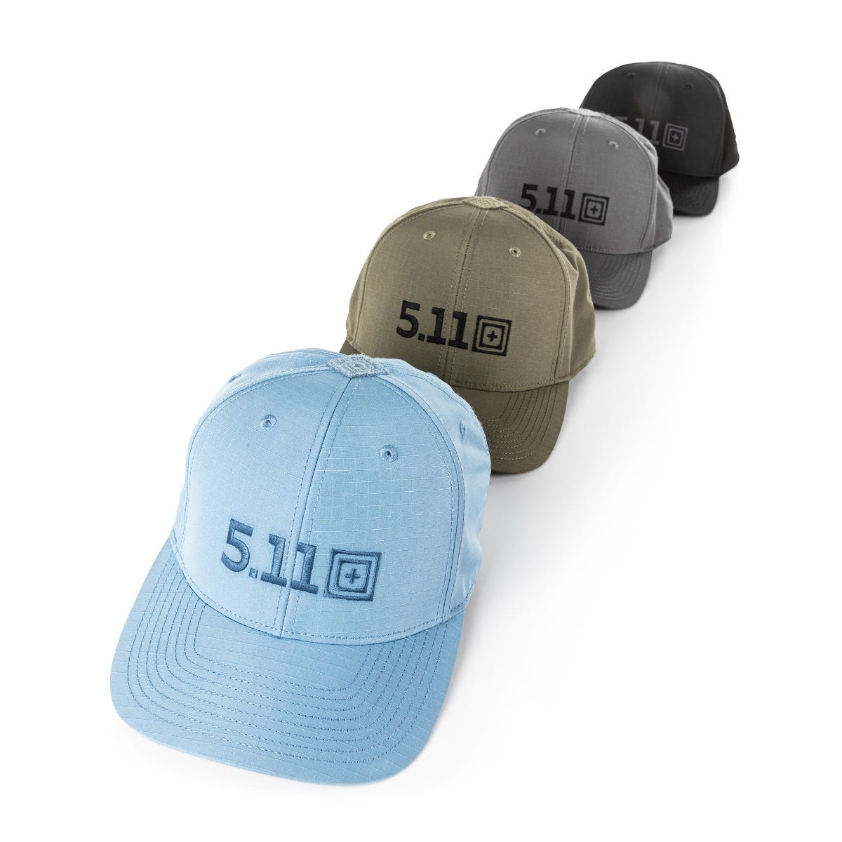 5.11 Tactical Logo Cap i Black med böjd skärm och broderad logotyp