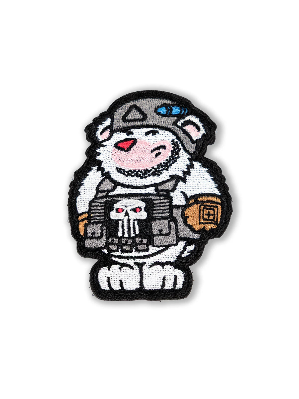 5.11 Gear Bear Patch i Tan, broderad patch med björn i rustning.