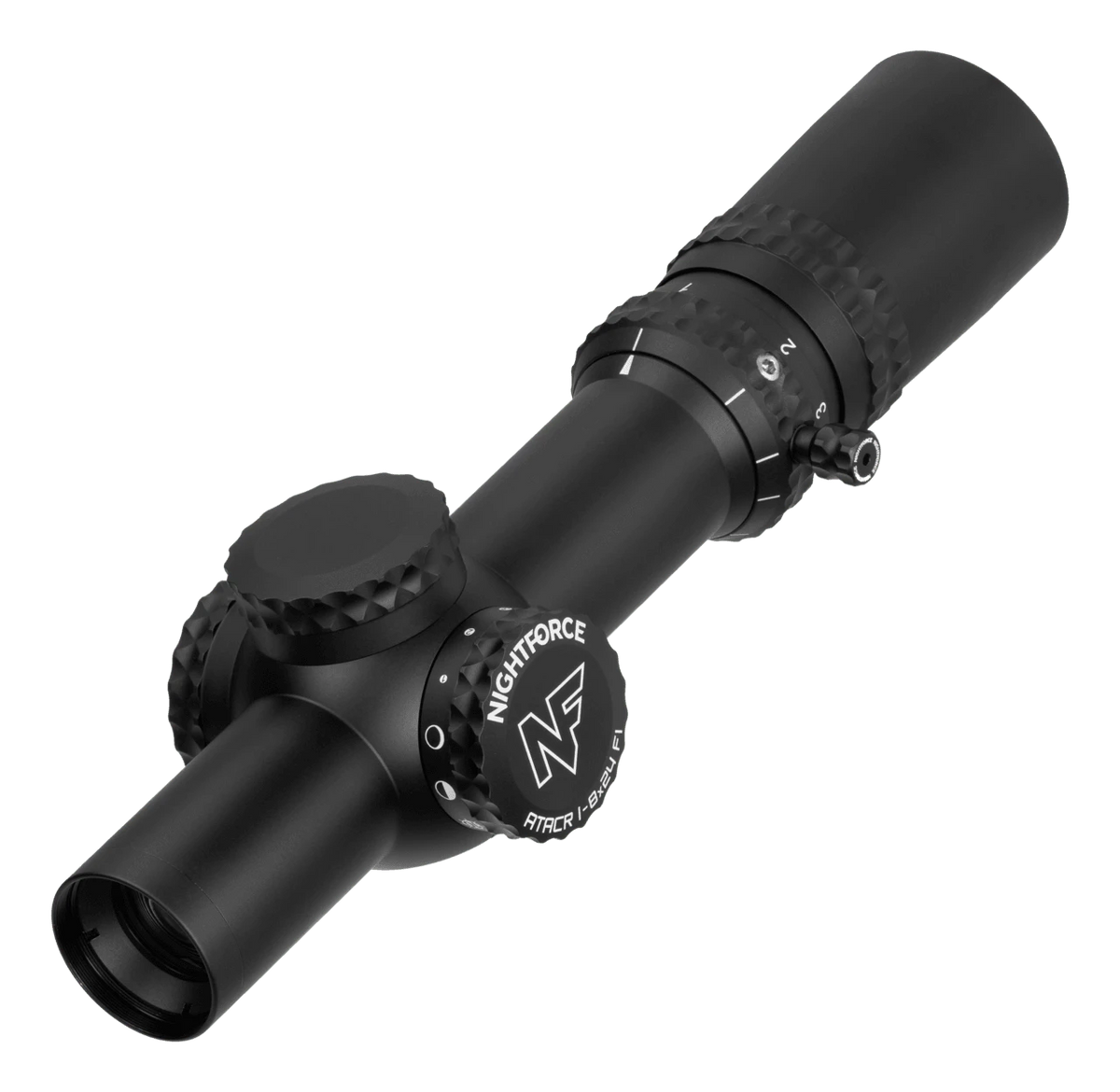Nightforce Kikarsikte ATACR 1-8x24 F1 1/4 MOA FC-DMx belyst, täckta torn